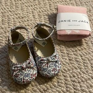 Janie and Jack! Girls shoes and tights set!